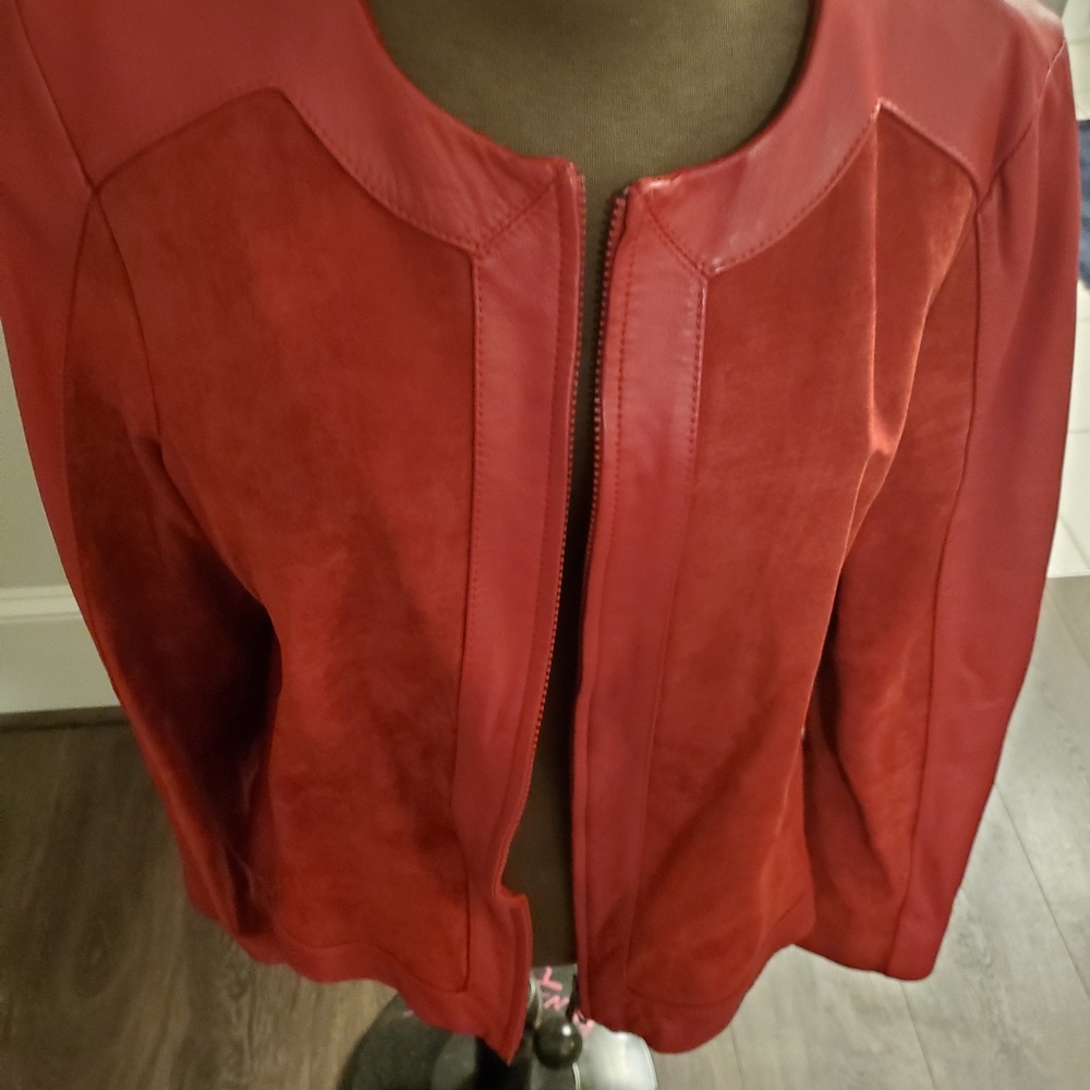 Red leather/suede jacket